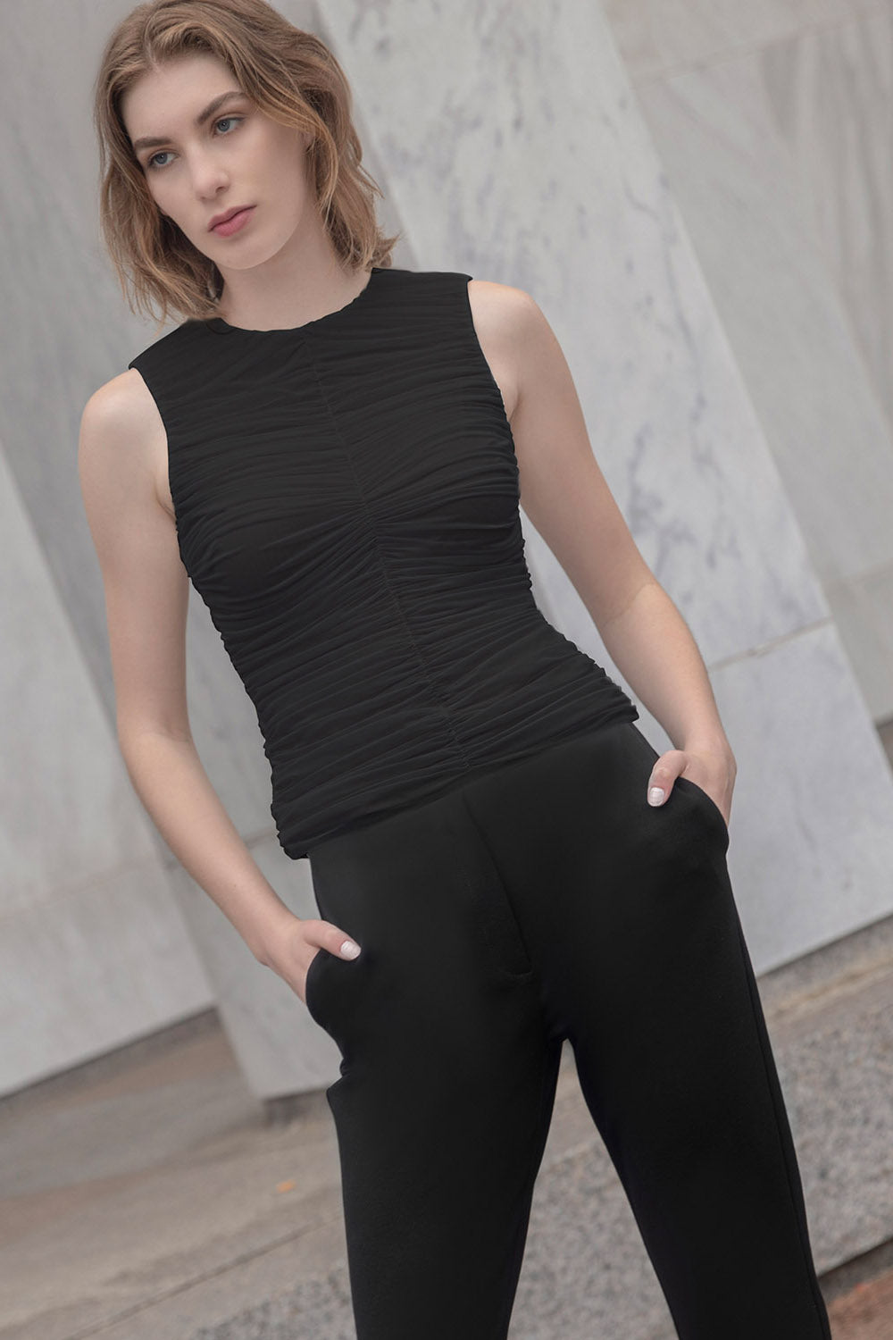 Jennifer Ritz | Mila Sleeveless Shell | Black