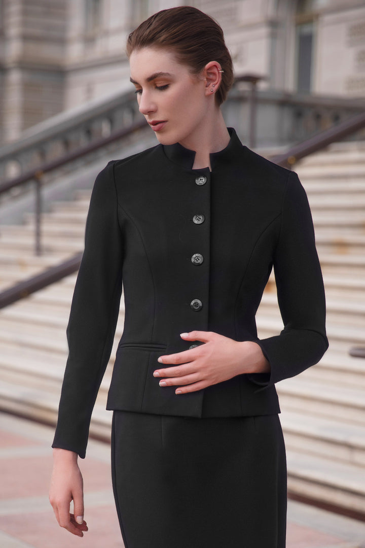 Jennifer Ritz Sasha Mandarin Collar Blazer