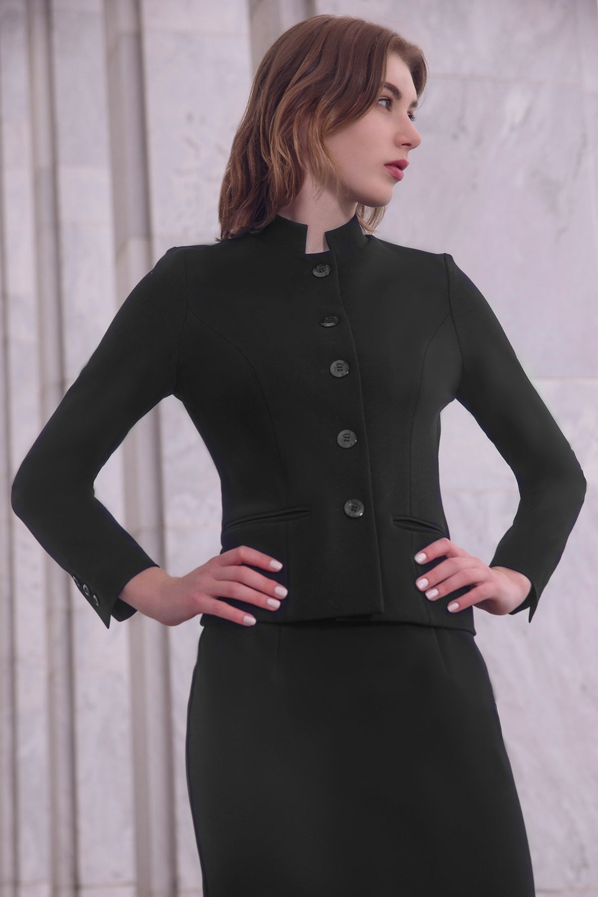 Jennifer Ritz | Sasha Mandarin Collar Blazer